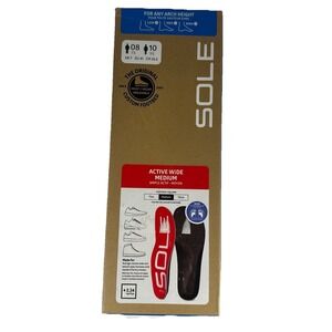 SOLE Active Medium Arch Insoles Women's Size 10/ Men's 8 NEW